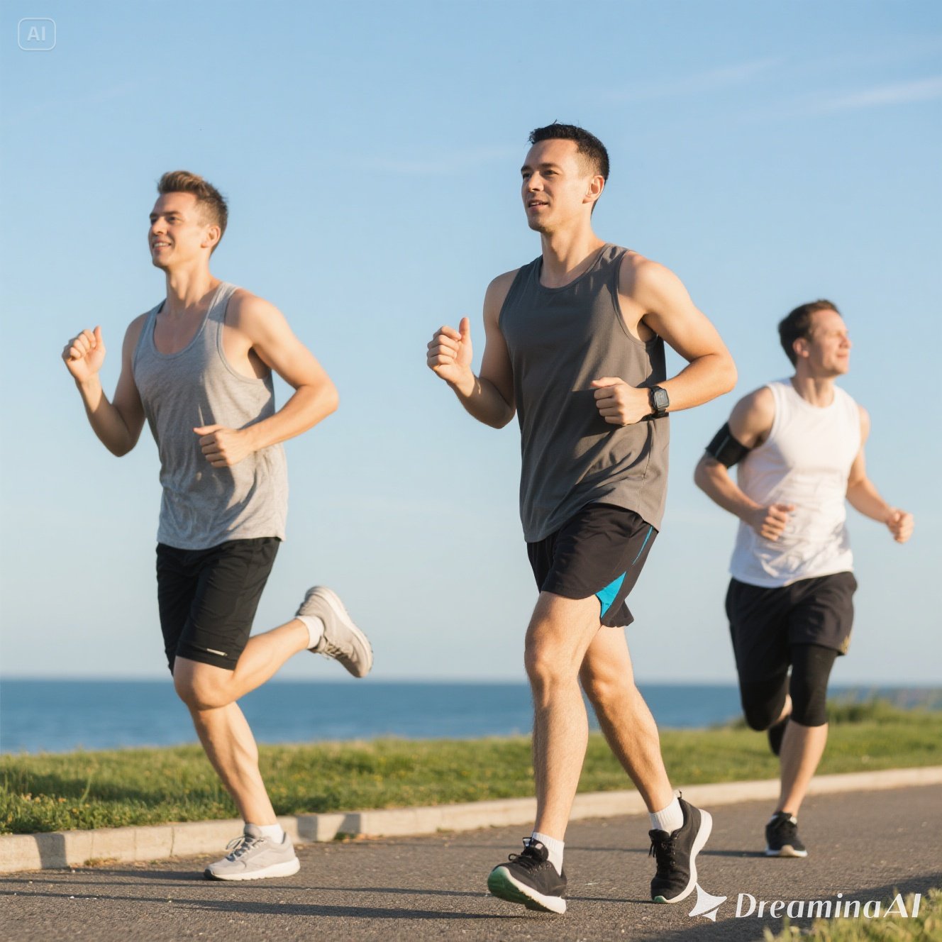 Illustration of people staying active by walking, stretching, and doing light exercises.