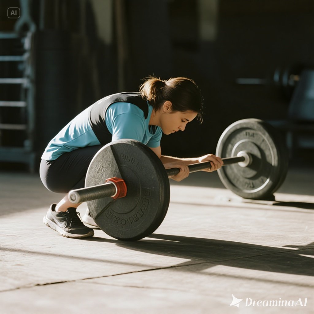 Illustration of a person lifting weights with a glowing brain symbolizing improved mental health.
